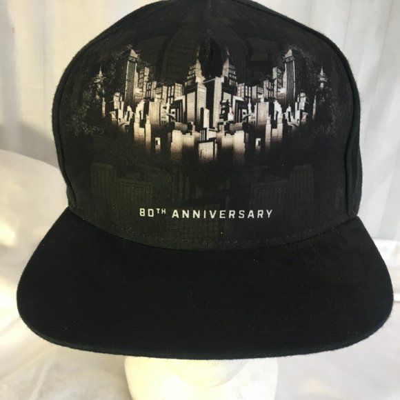 Batman 80th Anniversary Ball Baseball Hat Cap Black Youth DC Comics Gotham City - Picture 1 of 14
